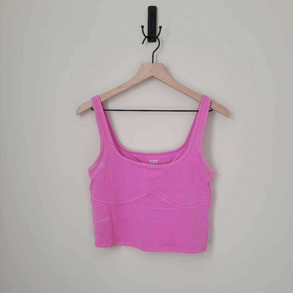 Victoria's Secret PINK Built in Bra Tank in Pink Size Large